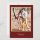 ブルゴーニュ金ゴールド結婚カトリックの初期の写真 招待状 (裏面)