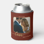 ブルゴーニュ金ゴールド結婚フォトクーラーボックス 缶クーラー (缶正面)