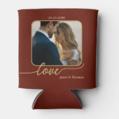 ブルゴーニュ金ゴールド結婚フォトクーラーボックス 缶クーラー (正面)