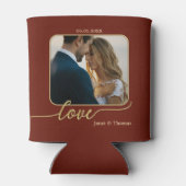 ブルゴーニュ金ゴールド結婚フォトクーラーボックス 缶クーラー (裏面)