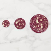 ブルゴーニュ金ゴールド結婚フローラのテーブル紙吹雪 コンフェッティ (裏面)