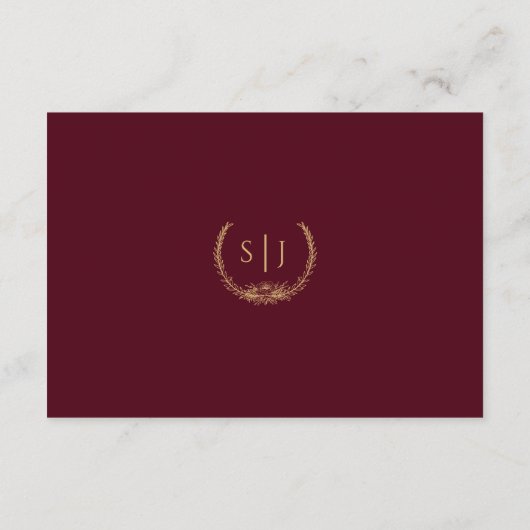 ブルゴーニュ金ゴールド結婚フローラの願い井戸 エンクロージャーカード (裏面)