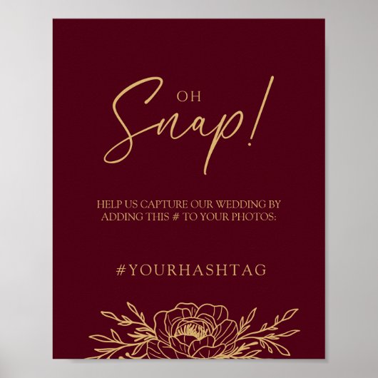 ブルゴーニュ金ゴールド結婚フローラのOh Snap Poster ポスター (正面)