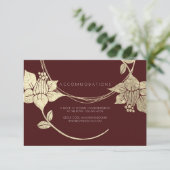 ブルゴーニュ金ゴールド結婚フローラズホテルアコモデーション エンクロージャーカード (スタンド正面)