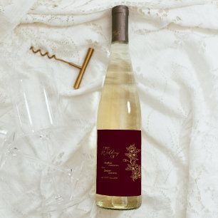 ブルゴーニュ金ゴールド結婚フローラワインラベル ワインラベル