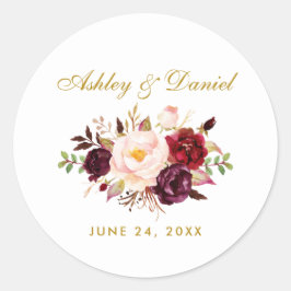 ブルゴーニュ金ゴールド結婚フローラ ラウンドシール