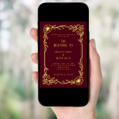 ブルゴーニュ金ゴールド結婚フローラ 招待状