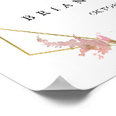 ブルゴーニュ金ゴールド結婚幾何学記号 ポスター (角)