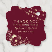 ブルゴーニュ金ゴールド結婚式の引き出物サンキューユーラベル フェイバータグ (裏面)