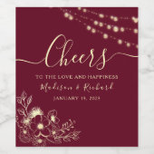 ブルゴーニュ金ゴールド結婚応援ズワインラベル ワインラベル (シングルラベル)