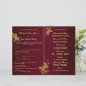 ブルゴーニュ金ゴールド蝶の結婚式プログラム (スタンド正面)