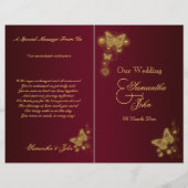 ブルゴーニュ金ゴールド蝶の結婚式プログラム (裏面)