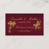 ブルゴーニュ金ゴールド蝶の配置カード プレイスカード (裏面)