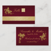 ブルゴーニュ金ゴールド蝶の配置カード プレイスカード (正面/裏面)