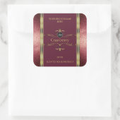 ブルゴーニュ金ゴールド製品ラベルグリッターのロ縁どゴ スクエアシール (バッグ)