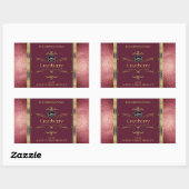 ブルゴーニュ金ゴールド製品ラベルグリッターのロ縁どゴ 長方形シール (シート)