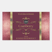 ブルゴーニュ金ゴールド製品ラベルグリッターのロ縁どゴ 長方形シール (正面)