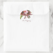 ブルゴーニュ金ゴールド赤面ピンクフローラ保存日 ラウンドシール (バッグ)