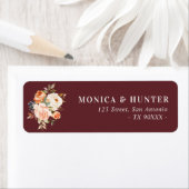 ブルゴーニュ金ゴールド赤面フローラアドレス ラベル (インサイチュ)