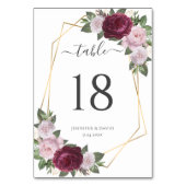 ブルゴーニュ金ゴールド赤面結婚フローラのテーブル番号 テーブルナンバー (正面)