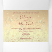 ブルゴーニュ金ゴールド3-in-1結婚式招待状 三つ折り招待状 (内部中)