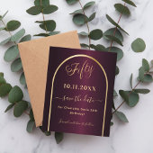 ブルゴーニュ金ゴールド50th予算の誕生日は日付を保存 チラシ