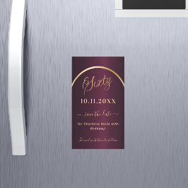 ブルゴーニュ金ゴールド60th birthday日付マグネットを保存