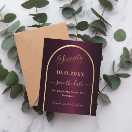 ブルゴーニュ金ゴールド70歳の誕生日は日付カードを保存