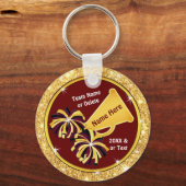 ブルゴーニュ金ゴールド,安価,チアリーティングギフト, キーホルダー (正面)