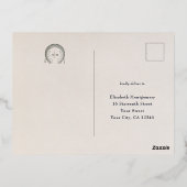 ブルゴーニュ金ゴールドRSVP返信ヴィンテージアールヌーボー 箔シーズンポストカード (裏面)