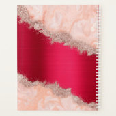 ブルゴーニュ金属バラ金ゴールドグリッターモノグラム プランナー手帳 (裏面)