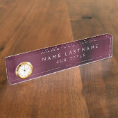 ブルゴーニュ金属企業のプロフェッショナル デスクネームプレート (側面)