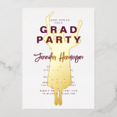 ブルゴーニュ金箔卒業パーティー 箔招待状 (正面)