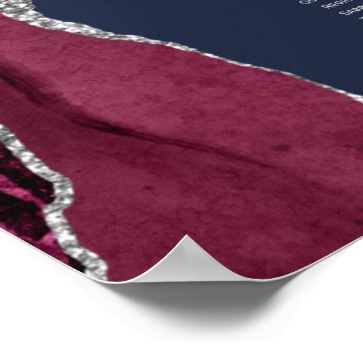 ブルゴーニュ銀アガテ海軍ブルー結婚ズの座席 ポスター (角)