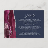 ブルゴーニュ銀アゲテ海軍ブルー結婚ズ詳細 エンクロージャーカード (正面)