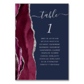 ブルゴーニュ銀アゲート海軍ブルー結婚ズ テーブルナンバー (裏面)