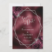 ブルゴーニュ銀フローラ幾何学日付を保存 セーブザデート (正面)