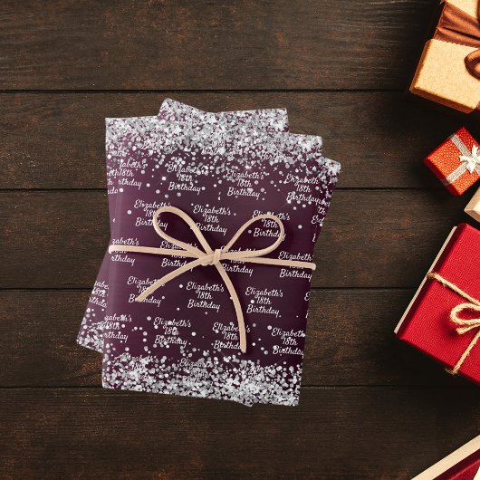 ブルゴーニュ銀名誕生日 ラッピングペーパーシート