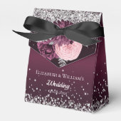 ブルゴーニュ銀感謝してい花模様ズ結婚ズ フェイバーボックス (正面サイド)