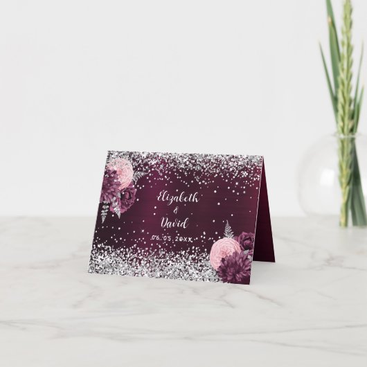 ブルゴーニュ銀結婚の花座席表 カード (正面)