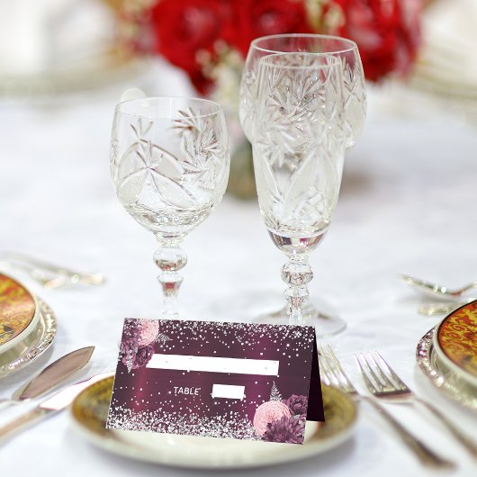 ブルゴーニュ銀結婚の花 プレイスカード