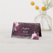 ブルゴーニュ銀結婚の花 プレイスカード (正面)