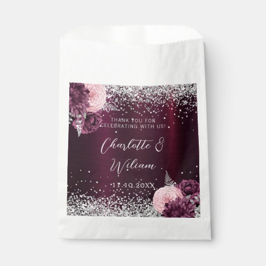 ブルゴーニュ銀花模様結婚ズ フェイバーバッグ (正面)