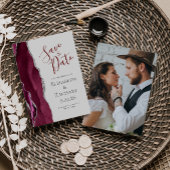 ブルゴーニュ銀薄灰色の写真保存日 招待状