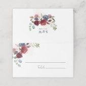 ブルゴーニュ開花ウォーター結婚カラー プレイスカード (外部開封)
