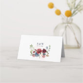 ブルゴーニュ開花ウォーター結婚カラー プレイスカード (裏面)