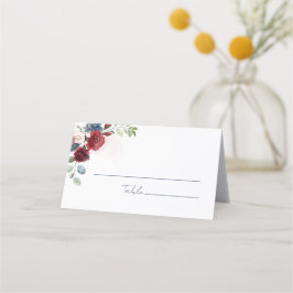 ブルゴーニュ開花ウォーター結婚カラー プレイスカード