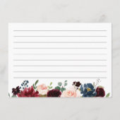 ブルゴーニュ開花フローラブライダルシャワーレシピカード エンクロージャーカード (裏面)