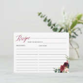 ブルゴーニュ開花フローラブライダルシャワーレシピカード エンクロージャーカード (スタンド正面)