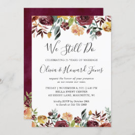 ブルゴーニュ開花フローラ我々はまだ誓いの更新を行う 招待状